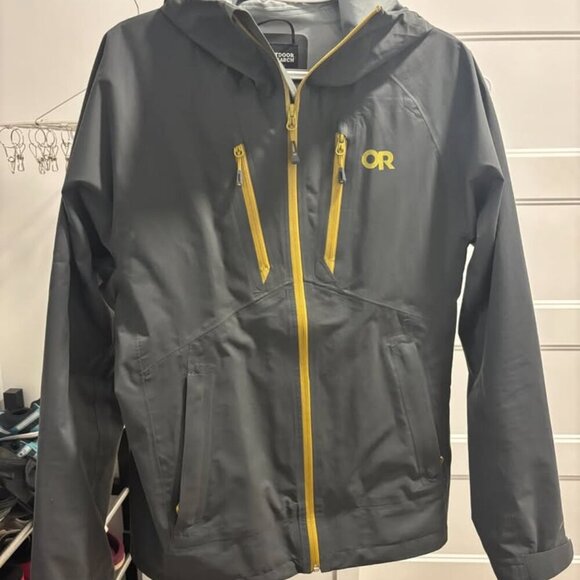 Outdoor Research (OR) MicroGravity AscentShell Jacket, Gray/Yellow (Men Size M) - Picture 1 of 7
